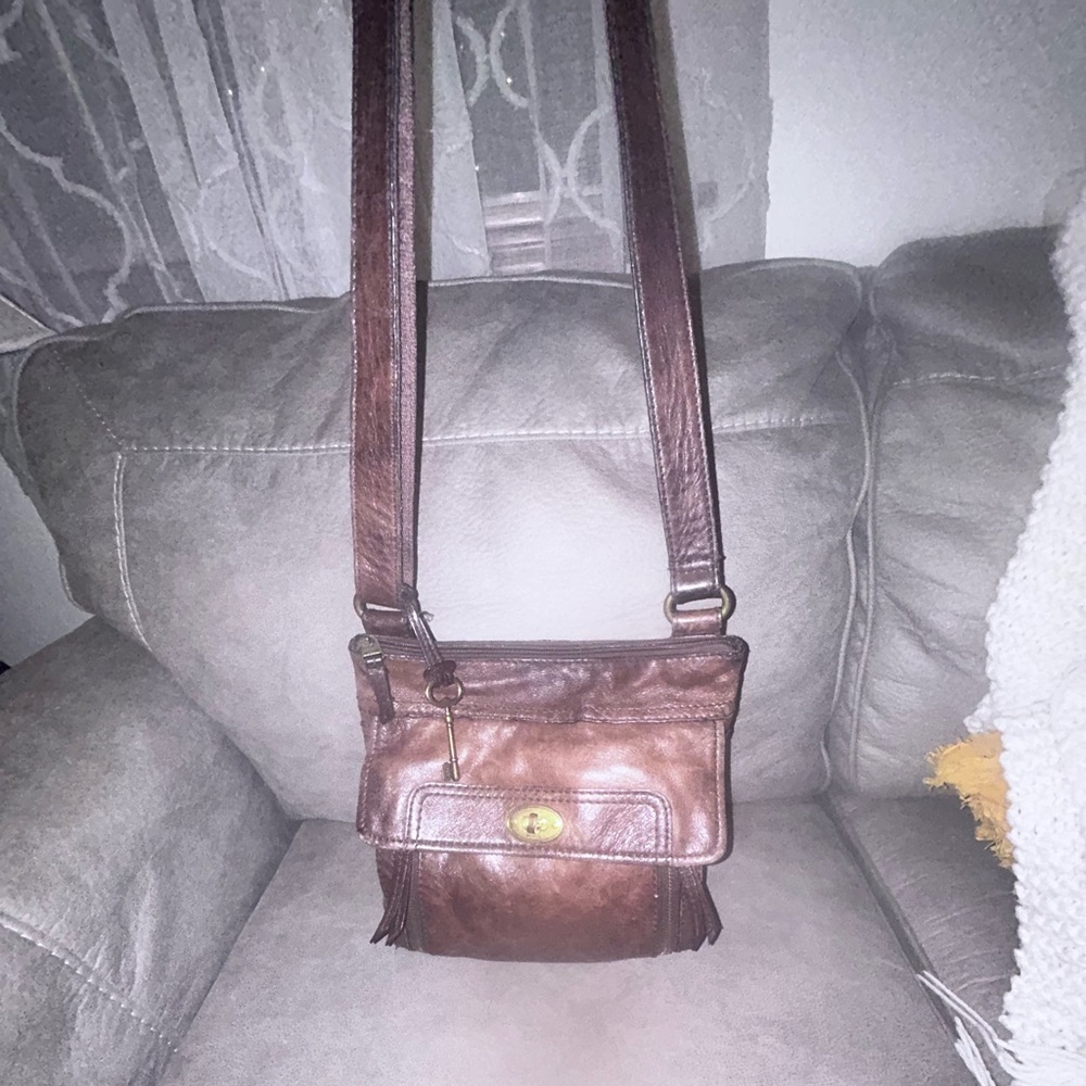 Vintage Fossil Leather Crossbody distressed p3